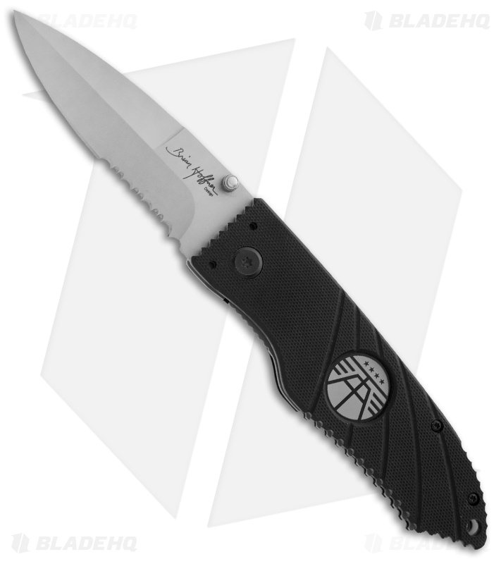 Hoffner Knives Liner Lock Knife | Black G-10/Serr | Blade HQ