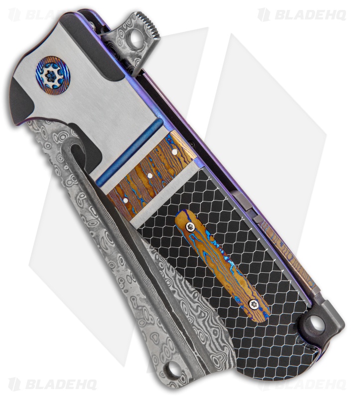 Andre de Villiers Custom Battle Cleaver Flipper C-Tek/Mokuti (4" Damascus) AdV