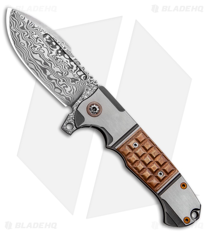 Andre De Villiers Custom Harpoon Knife Copper Frag (3.8" Damascus) AdV