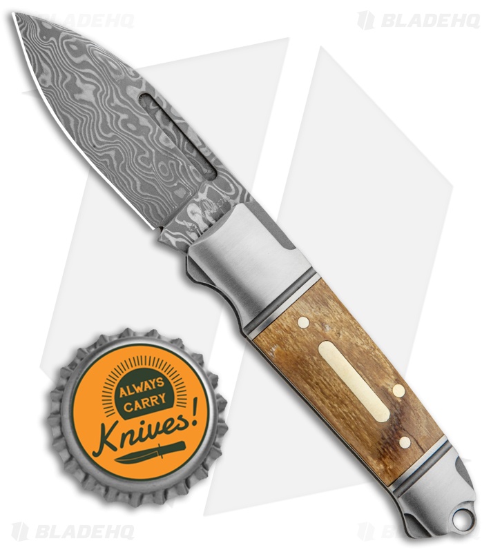 Andre de Villiers Mini Impi Slip Joint Knife Mammoth Molar (2" Damascus) AdV