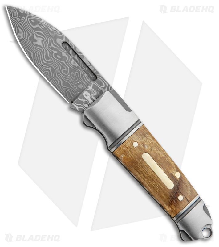Andre de Villiers Mini Impi Slip Joint Knife Mammoth Molar (2" Damascus) AdV