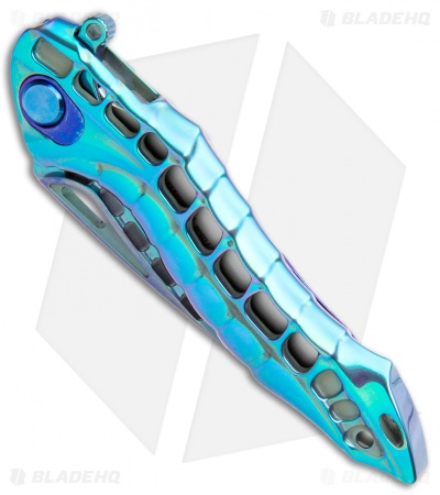 Andre de Villiers Alien Integral Frame Lock Knife Blue/Green Ti (3.5" BB)
