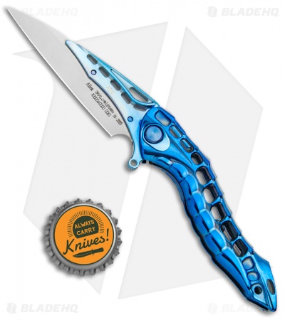 Andre de Villiers Alien Integral Frame Lock Knife Blue Ti (3.5" BB)