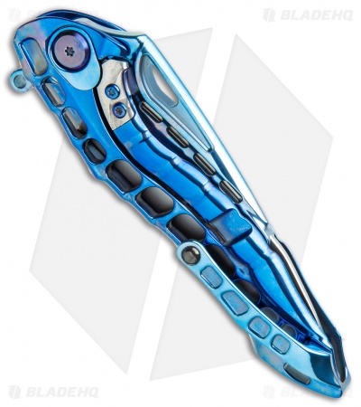 Andre de Villiers Alien Integral Frame Lock Knife Blue Ti (3.5" BB)