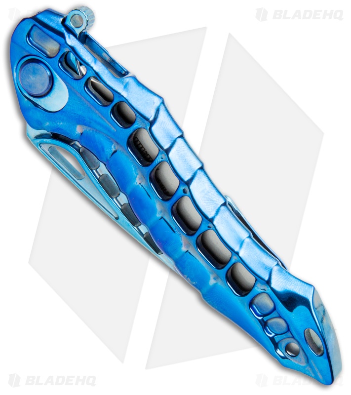 Andre de Villiers Alien Integral Frame Lock Knife Blue Ti (3.5" BB)