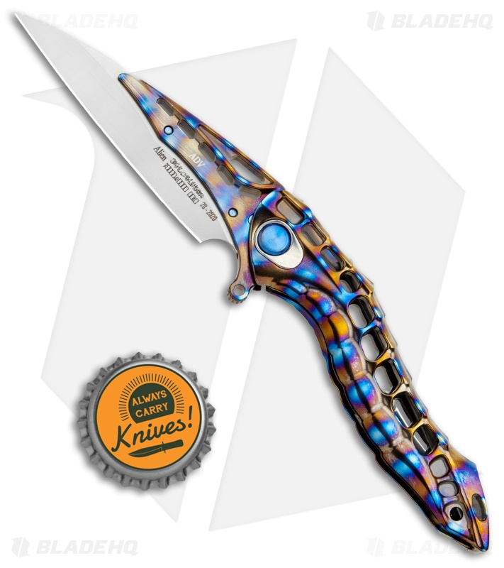 Andre de Villiers Alien Integral Frame Lock Knife Flamed Ti (3.5" BB)