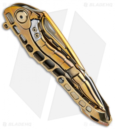Andre de Villiers Alien Integral Frame Lock Knife Gold Ti (3.5" BB)
