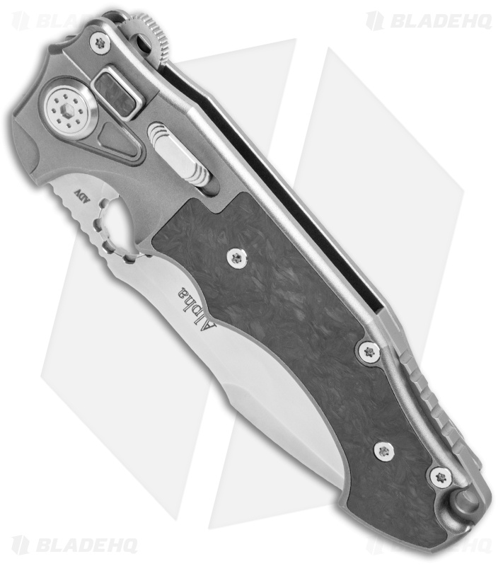 Andre de Villiers AdV Alpha Flipper Knife Carbon Fiber/Titanium  (4.4" BB)