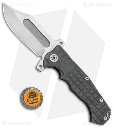 Andre de Villiers Bowie Badlands Flipper Knife Gray Frag Titanium (4" Satin)