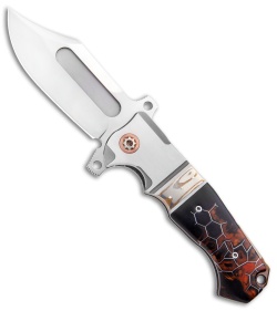 Andre de Villiers Bowie Badlands Frame Lock Knife Voodoo/Mokume (4" Satin) AdV