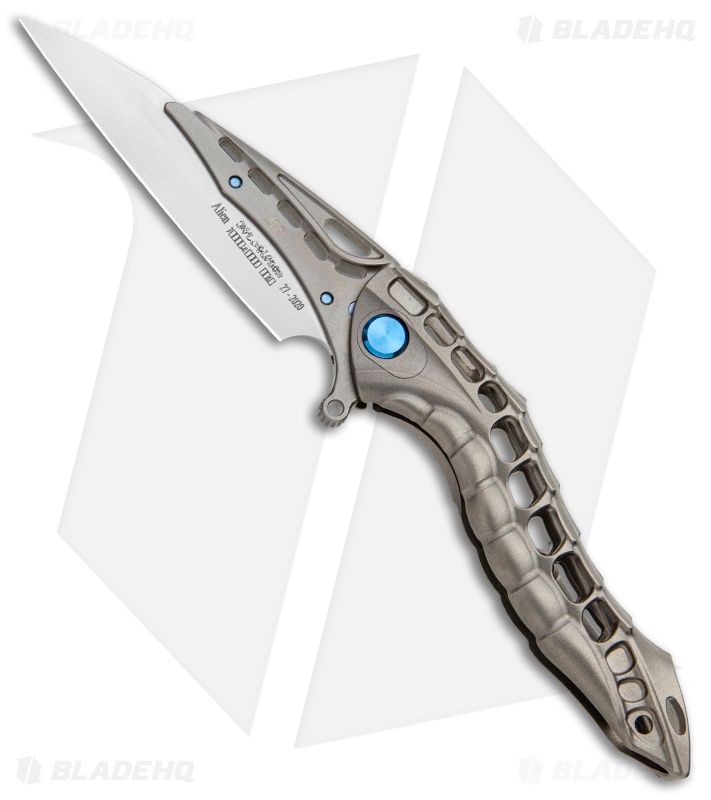 Andre de Villiers Custom "Alien" Integral Frame Lock Knife Gray Ti (3.5" BB)