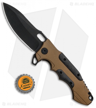 Andre de Villiers Custom Hummer Flipper Knife Bronze CF (4.25" Black) AdV