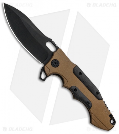 Andre de Villiers Custom Hummer Flipper Knife Bronze CF (4.25" Black) AdV