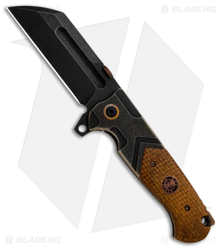 Andre de Villiers Tac Butcher Frame Lock Knife Titanium/Kevlar (4" Acid SW) AdV