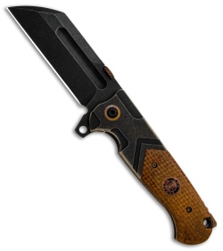 Andre de Villiers Tac Butcher Frame Lock Knife Titanium/Kevlar (4" Acid SW) AdV