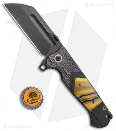 Andre de Villiers Custom Tac-Butcher Knife Gold Kirinite (4" Black)