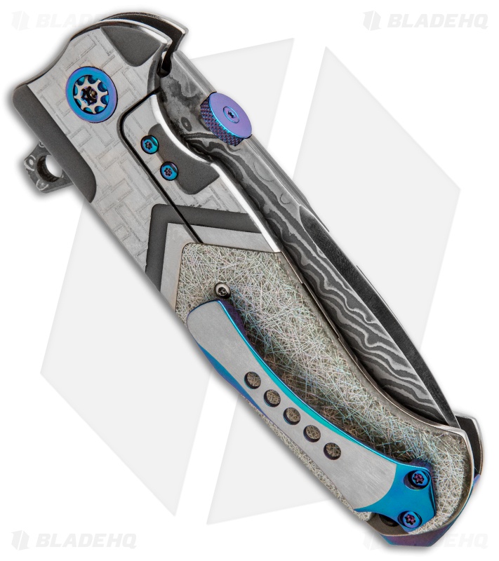 Andre de Villiers Custom TrailBoss Knife Ti/Holographic (3.875" Damascus)