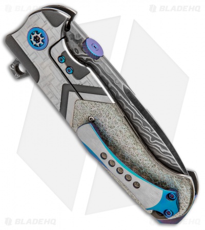 Andre de Villiers Custom TrailBoss Knife Ti/Holographic (3.875" Damascus)