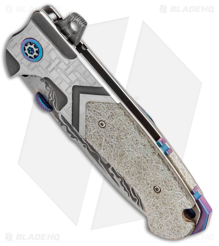 Andre de Villiers Custom TrailBoss Knife Ti/Holographic (3.875" Damascus)