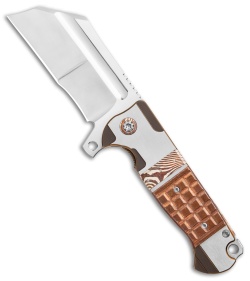 Andre de Villiers Custom War Hulk Flipper Knife Copper Frag/Mokuti (4" Satin) 