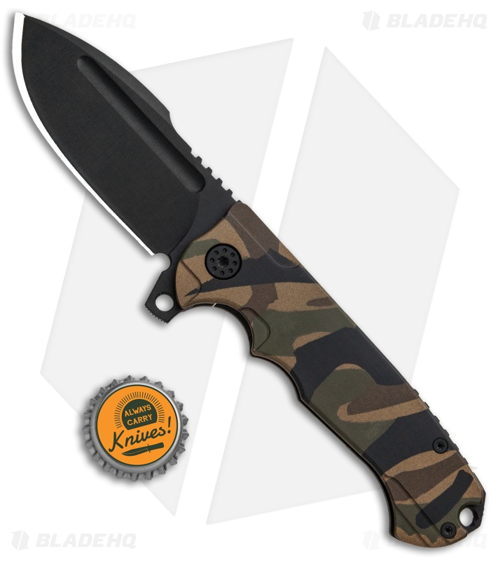 Andre De Villiers Harpoon F17 Flipper Folding Knife Camo (3.9" Black)