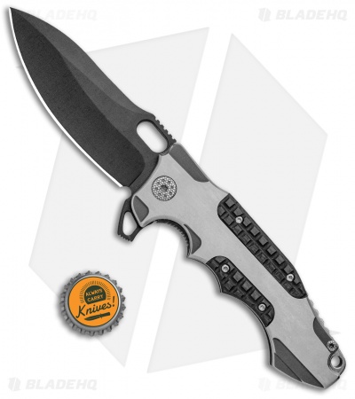 Andre de Villiers Hummer Frame Lock Knife Ti/CF Frag (4" Black)