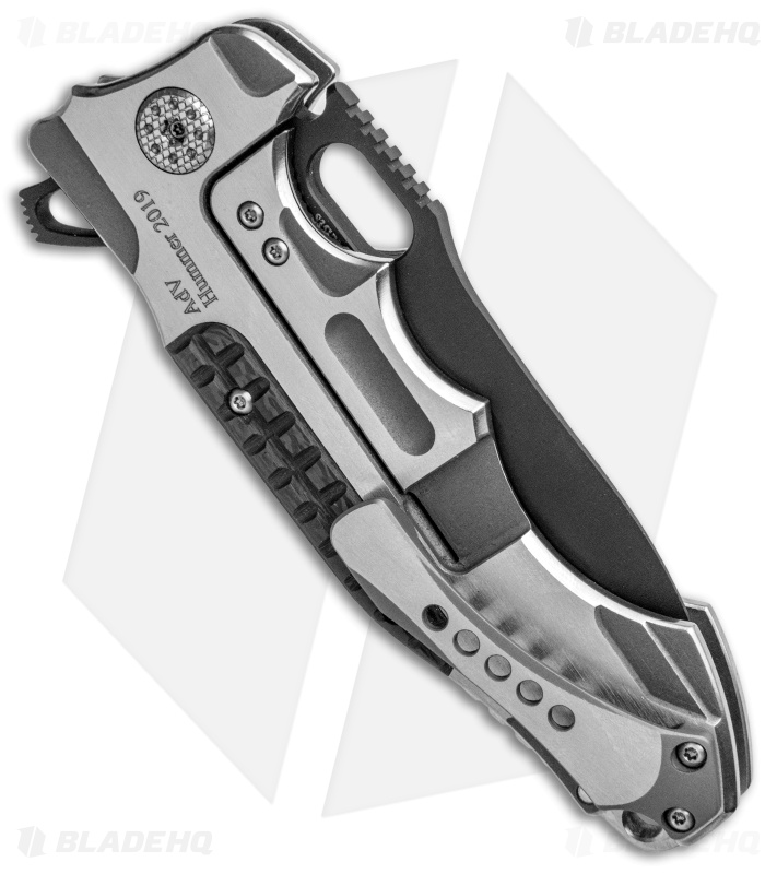 Andre de Villiers Hummer Frame Lock Knife Ti/CF Frag (4" Black)