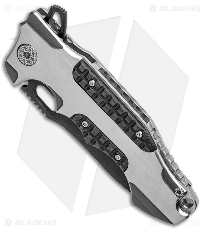 Andre de Villiers Hummer Frame Lock Knife Ti/CF Frag (4" Black)