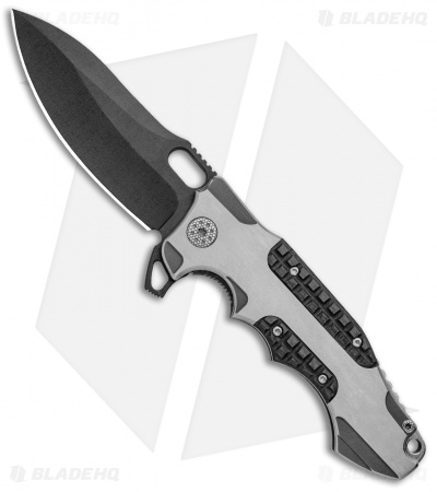 Andre de Villiers Hummer Frame Lock Knife Ti/CF Frag (4" Black)
