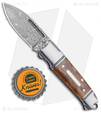Andre de Villiers Mini Impi Slip Joint Knife Wood (2" Damascus) AdV