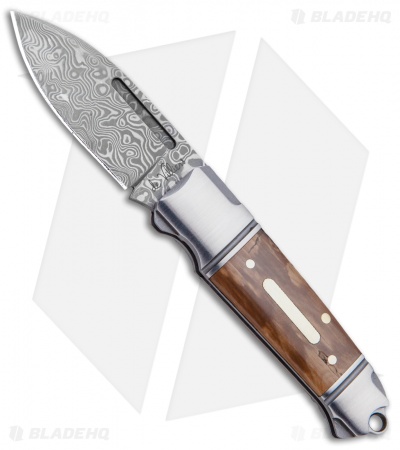 Andre de Villiers Mini Impi Slip Joint Knife Wood (2" Damascus) AdV