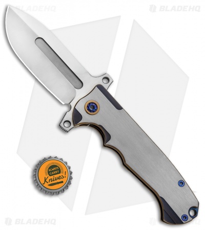 Andre de Villiers Mid-Tech DF Frame Lock Knife Gold/Purple Ti (3.88" Satin) AdV