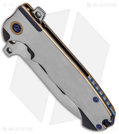 Andre de Villiers Mid-Tech DF Frame Lock Knife Gold/Purple Ti (3.88" Satin) AdV