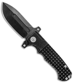 Andre de Villiers Mid-Tech DF Frag Frame Lock Knife Black Ti (3.25" Black SW)   