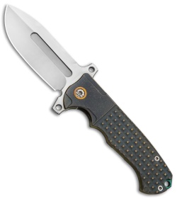 Andre de Villiers Mid-Tech DF Frag Frame Lock Knife Gray/Bronze Ti (3.88" Satin)