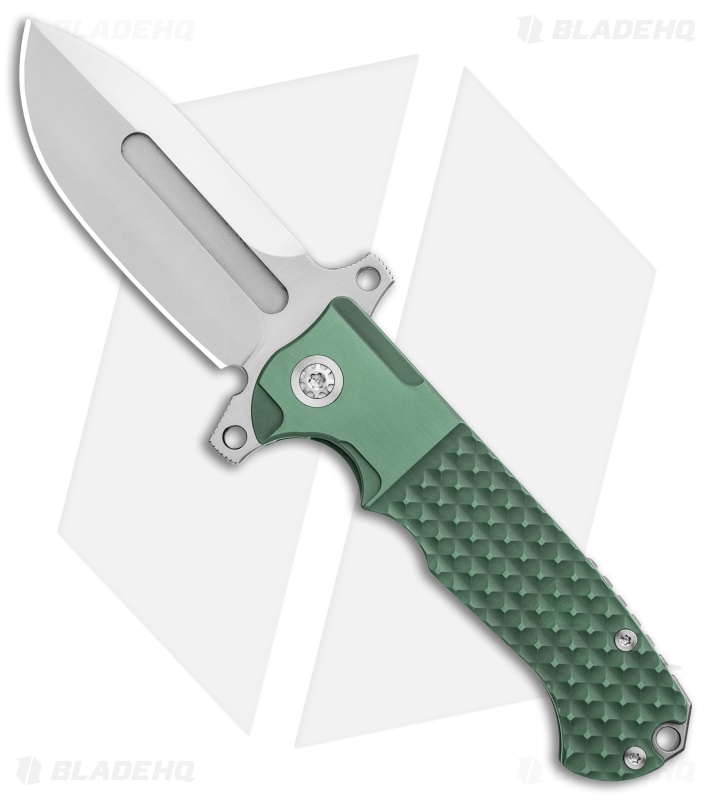 Andre de Villiers Mid-Tech DF Frag Frame Lock Knife Green Ti (3.88" Satin) AdV