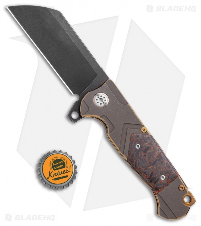 Andre de Villiers Mid-Tech Tac Butcher UTL Knife Coppershred CF (4" Black SW)