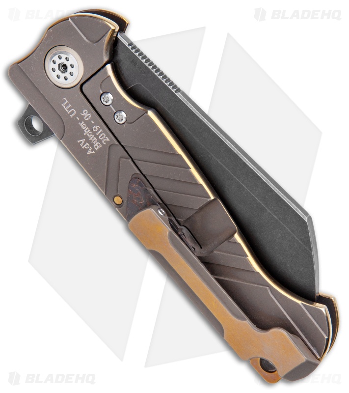 Andre de Villiers Mid-Tech Tac Butcher UTL Knife Coppershred CF (4" Black SW)