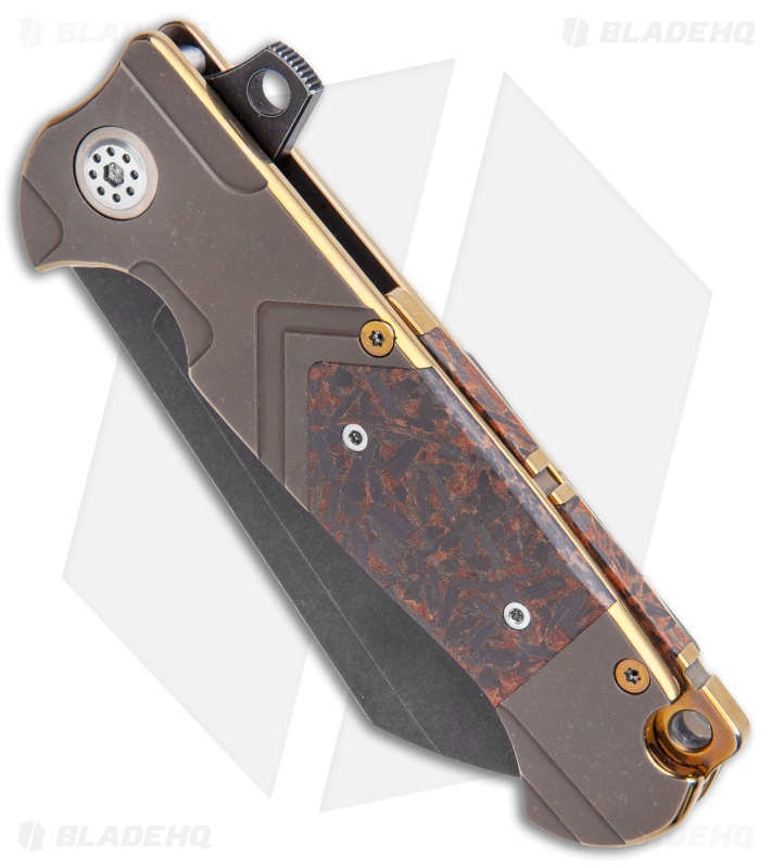 Andre de Villiers Mid-Tech Tac Butcher UTL Knife Coppershred CF (4" Black SW)