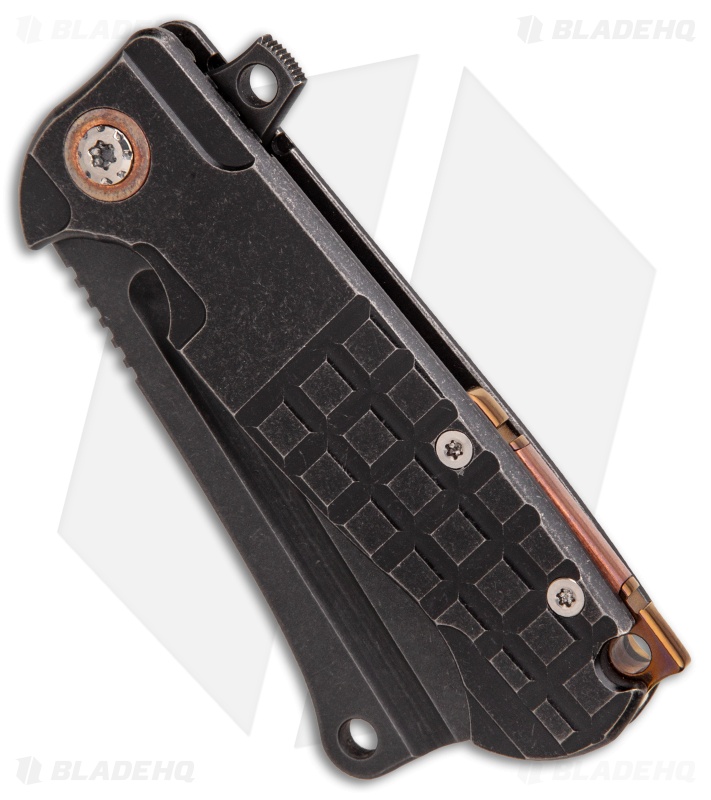 Andre de Villiers Mini Cleaver Knife Knurled Black Titanium (3.25" Black SW) AdV