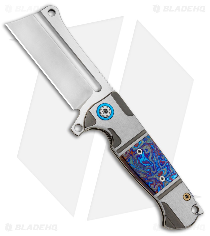 Andre de Villiers Mini Cleaver Flipper Knife Titanium/Mokuti (3.25" Satin) AdV