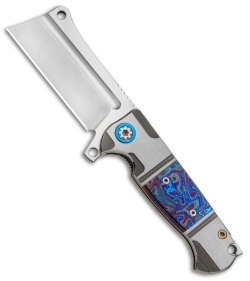 Andre de Villiers Mini Cleaver Flipper Knife Titanium/Mokuti (3.25" Satin) AdV 