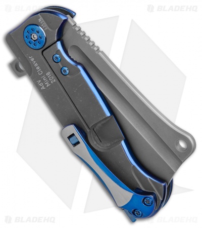 Andre de Villiers Mini Cleaver Knife Purple Ti/Blue Perimeters (3.25" Hamon) AdV