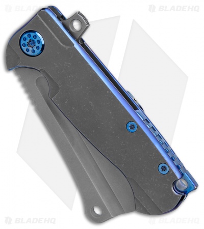 Andre de Villiers Mini Cleaver Knife Purple Ti/Blue Perimeters (3.25" Hamon) AdV