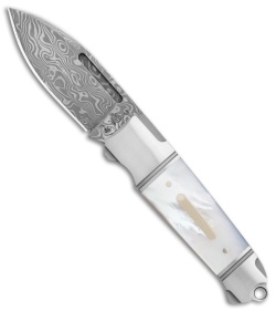 Andre de Villiers Mini Impi Slip Joint Knife Mother of Pearl (2" Damascus) AdV