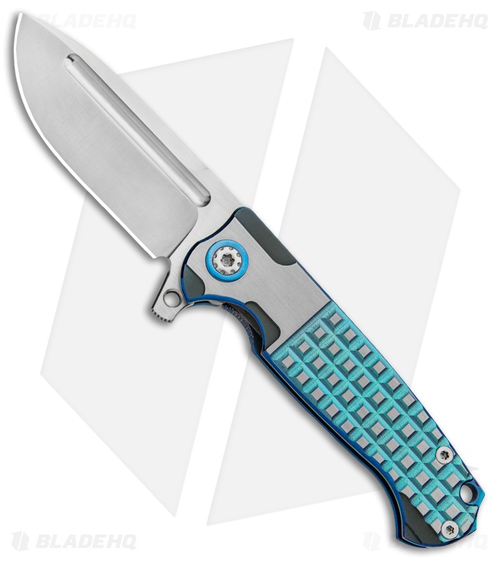 Andre de Villiers Mini Pathfinder Knife Frag Blue Ti (3.2" Satin) AdV