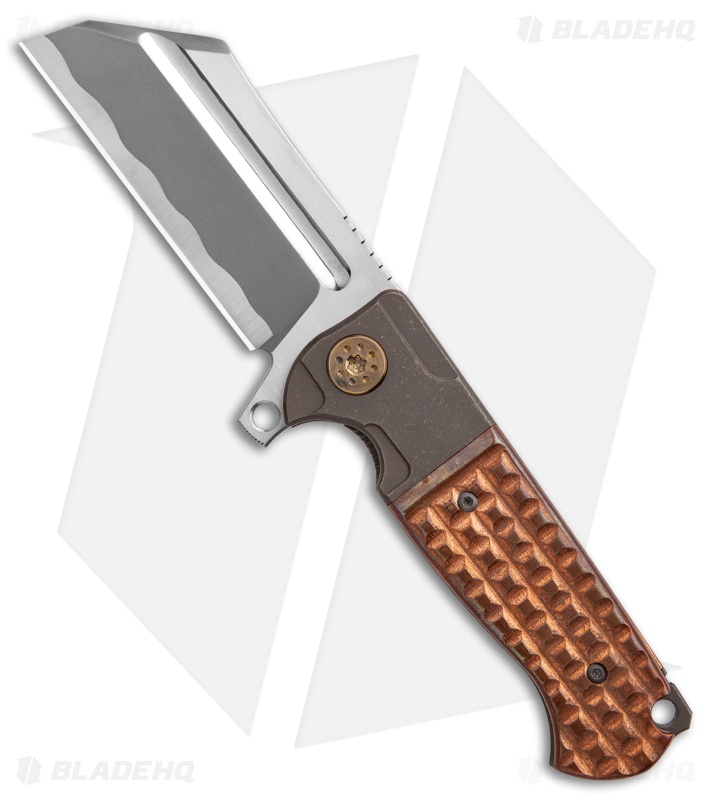 Andre de Villiers Mini War Hulk Frame Lock Knife Knurl Copper (3.25" Hamon) AdV