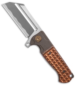 Andre de Villiers Mini War Hulk Frame Lock Knife Knurl Copper (3.25" Hamon) AdV