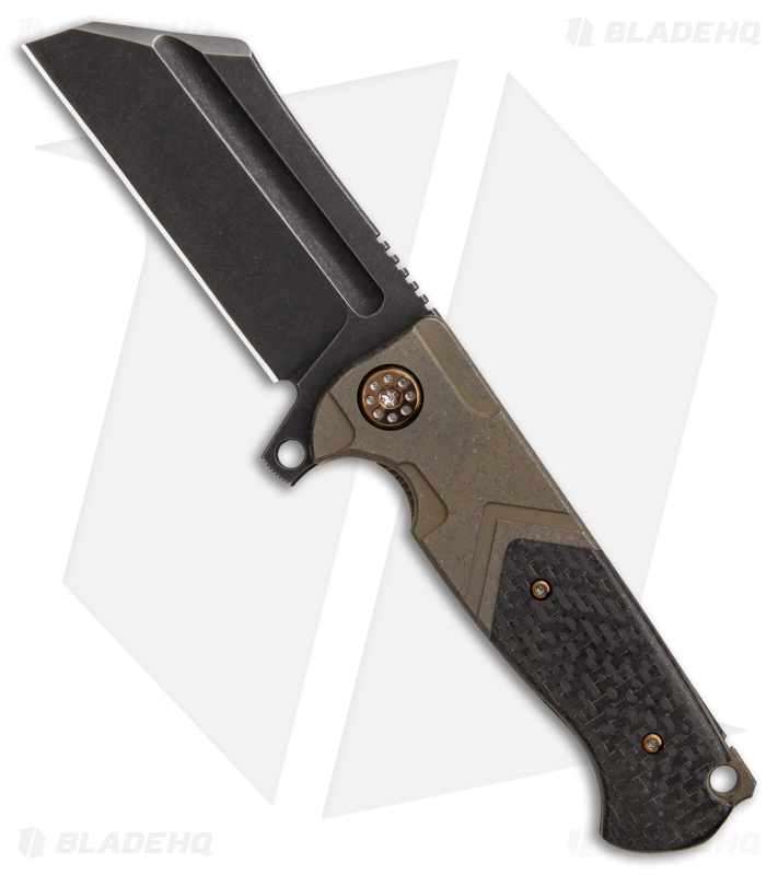 Andre de Villiers Mini War Hulk Frame Lock Knife LSCF/Ti (3.25" Black SW) AdV