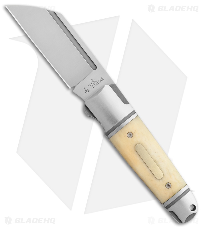 Andre de Villiers Pocket Butcher Slip Joint Knife Bone w/Insert (2.9" Satin) AdV